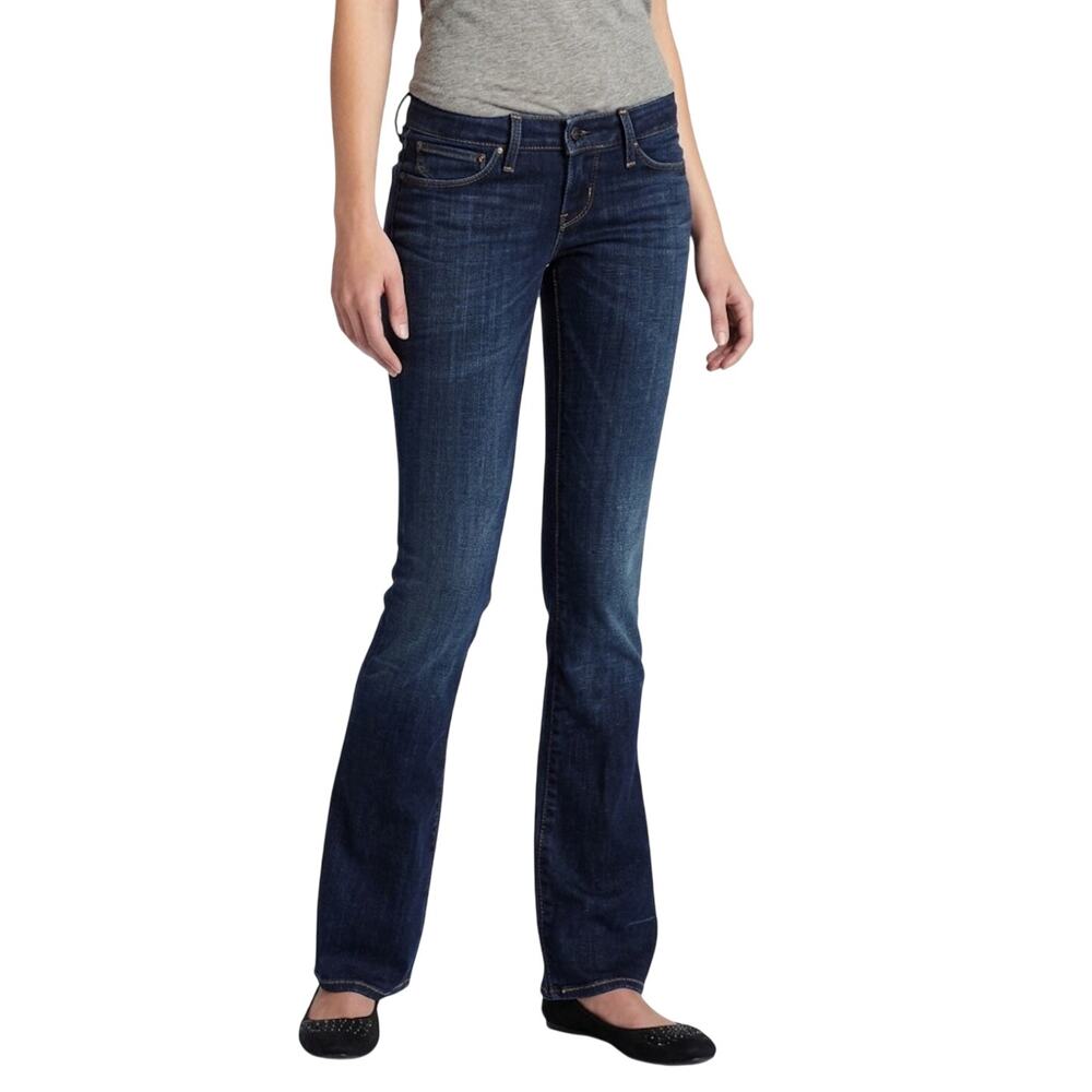 Levi's Women's Dark Wash Blue Mid Rise Bold Curve Skinny Bootcut Jeans Sz 28X32